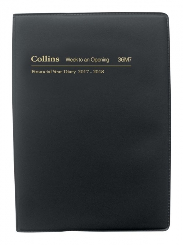 DIARY COLLINS F/YEAR A6 36M7 WEEK/OPEN BLACK