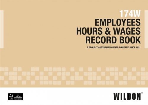EMPLOYEE HOURS & WAGES RECORD BOOK WIL174