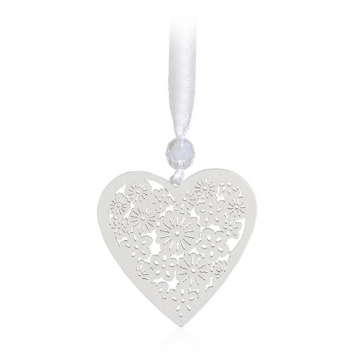 WEDDING CHARM CARVED WOODEN HEART #623