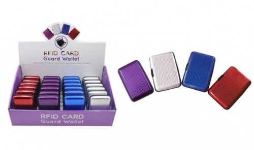 CREDIT CARD CASE DISPLAY of 24 in 4 COLOURS