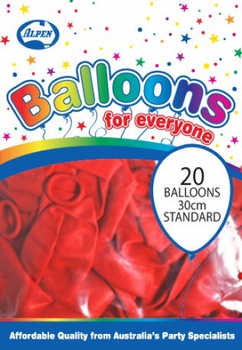 BALLOONS ALPEN STANDARD 30cm P20 RED