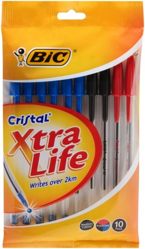 B/POINT BIC CRISTAL ASSORTED 10s HANGSELL
