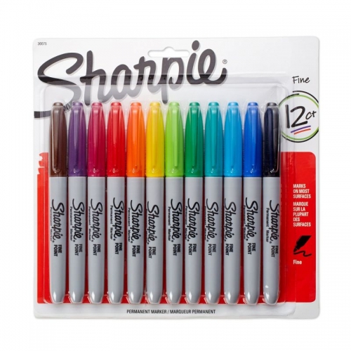 MARKER SHARPIE FINE ASSORTED CARD of 12s