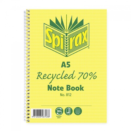 NOTEBOOK SPIRAX 812 A5 120 page RECYCLED