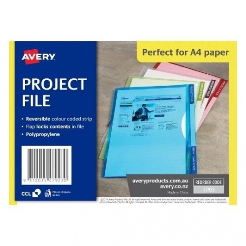 PROJECT FILE AVERY A4 POLY PAPER TAB RED 47923