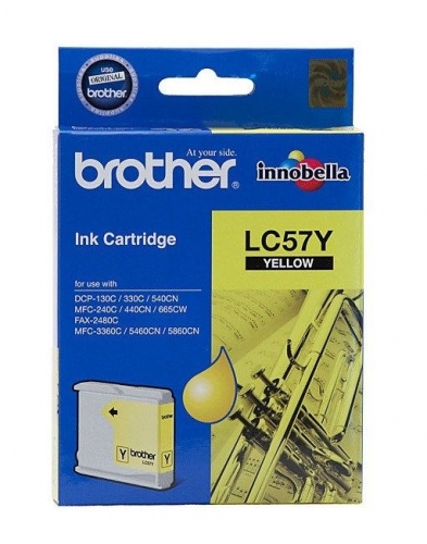 BROTHER LC-57Y YELLOW INK CARTRIDGE - UP TO 400 PAGES