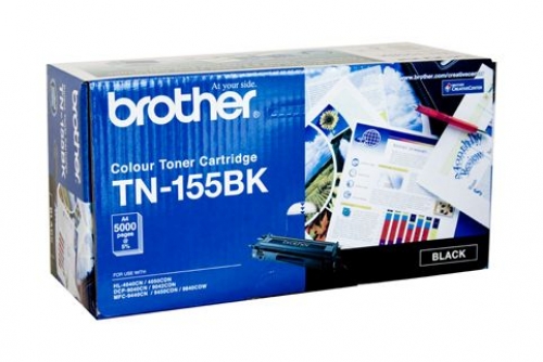 BROTHER TN-155BK BLACK TONER CARTRIDGE - 5,000 PAGES