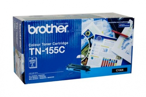 BROTHER TN-155C CYAN TONER CARTRIDGE - 4,000 PAGES