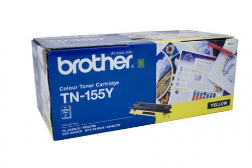 BROTHER TN-155Y YELLOW TONER CARTRIDGE - 4,000 PAGES