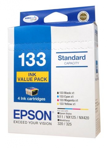 EPSON #133 INK VALUE PACK BK,C,M & Y C13T133692