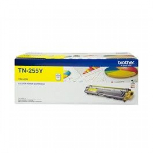 BROTHER TN-255 YELLOW TONER CARTRIDGE - 2,200 PAGES