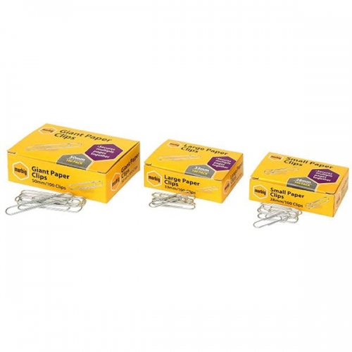PAPER CLIPS MARBIG LARGE 33mm 100s