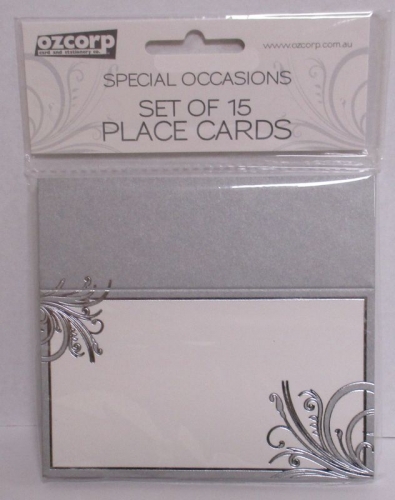 PLACE CARDS SILVER 15s PC04