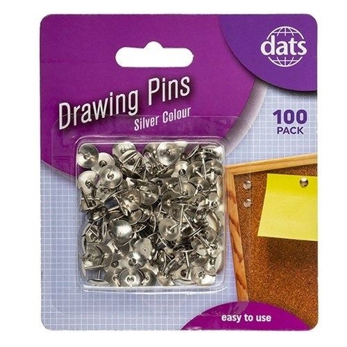 DRAWING PINS DATS SILVER 100s