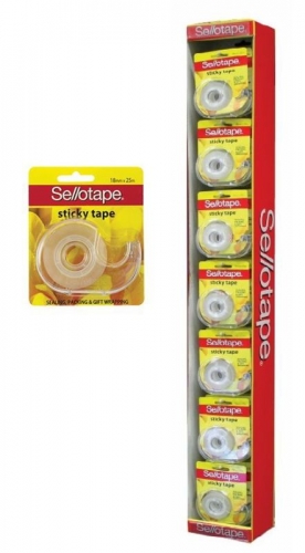 TAPE SELLOTAPE STICKY CLIPSTRIP 18mm x 25m 28s