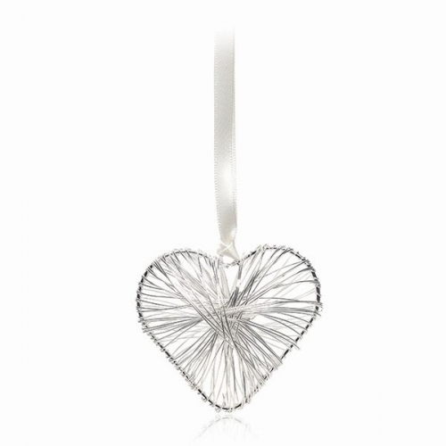 WEDDING CHARM INTRICATE WIRE HEART SILVER 634S