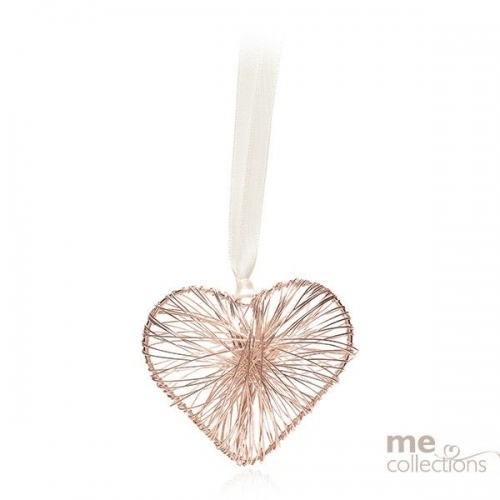 WEDDING CHARM INTRICATE WIRE HEART ROSE GOLD 634RG