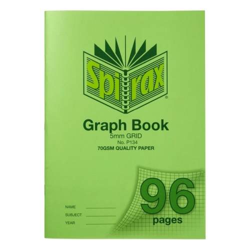 EXERCISE BOOK SPIRAX A4 96p 5mm GRAPH POLY COVER