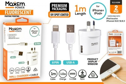 AC CHARGER W/LIGHTNING CABLE 1M
