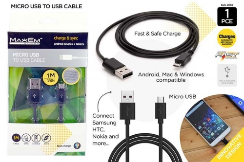 CHARGE & SYNC MICRO USB CABLE 1M