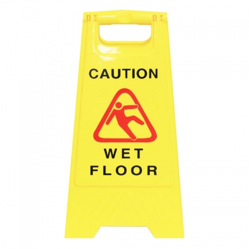 SIGN SAFETY CLEANLINK WET FLOOR YELLOW