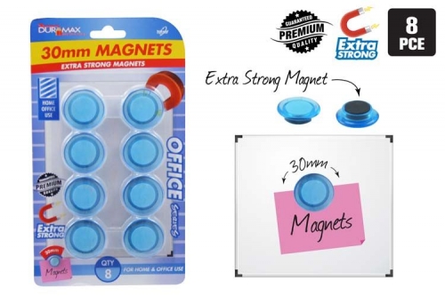 MAGNETS ROUND EXTRA STRONG 30mm 8s