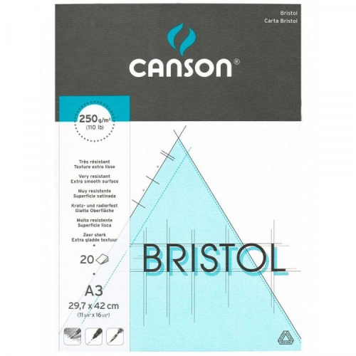 PAD CANSON BRISTOL GRAPHIC A3 250gsm 20sheet