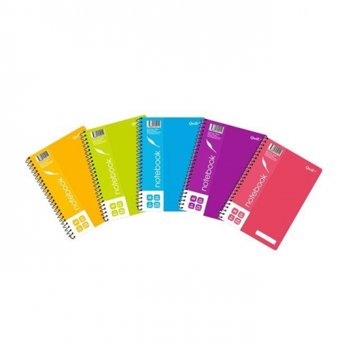 NOTEBOOK QUILL A5 COLOURS ASST 200pages
