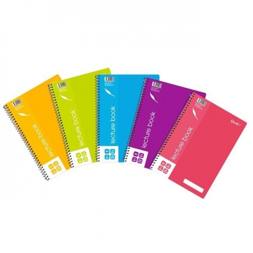 NOTEBOOK QUILL LECTURE A4 COLOURS ASST 140pages