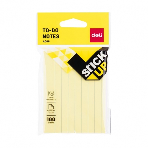 STICKY NOTES DELI LINED TO DO 76x101mm 100 SHEET