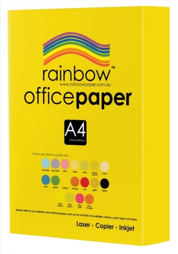 PAPER OFFICE RAINBOW A4 80gsm YELLOW 500s