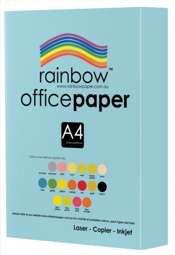 PAPER OFFICE RAINBOW A4 80gsm SKY BLUE 500s