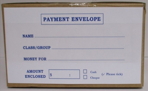 ENVELOPES WHITE PAYMENT PERFORATED EDGE 90x165mm BOX 500