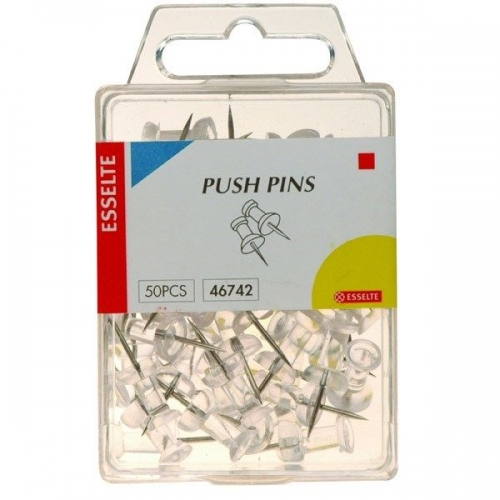 PUSH PINS ESSELTE PACK OF 50 CLEAR
