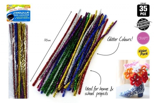 PIPE CLEANER TINSEL STEMS 30cm 35s CR167