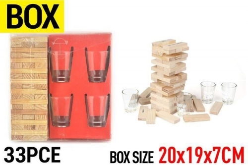 TOWER DRINKING GAME W/ SHOT GLASSES
