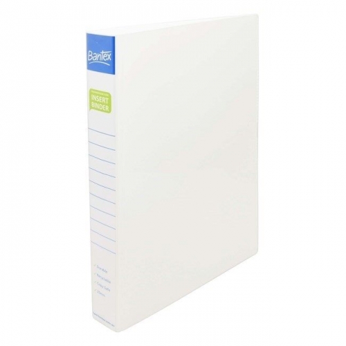 BINDER INSERT POLY A4 2 RING 25mm WHITE