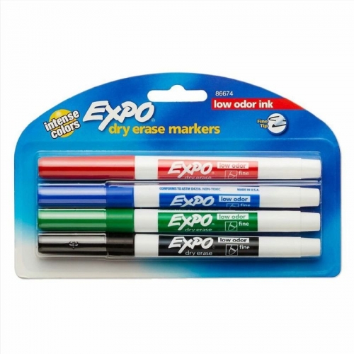MARKER EXPO WHITEBOARD FINE ASSORTED PACK of 4