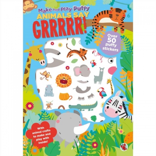 ACTIVITY BOOK W/ PUFFY STICKERS - ANIMALS SAY GRR