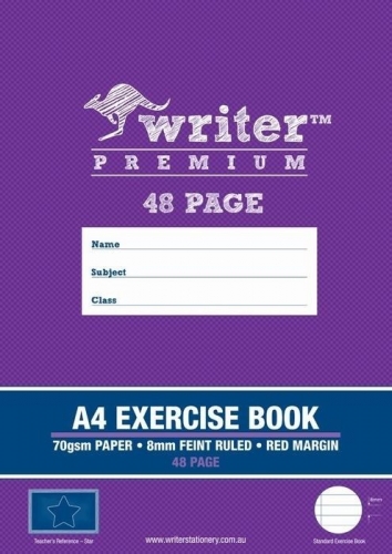 EXERCISE BOOK WRITER A4 48page 8mm RULED PREMIUM