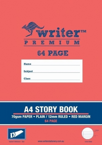 STORY BOOK WRITER A4 64pg 2/3 PLAIN - 1/3 12mm RULED