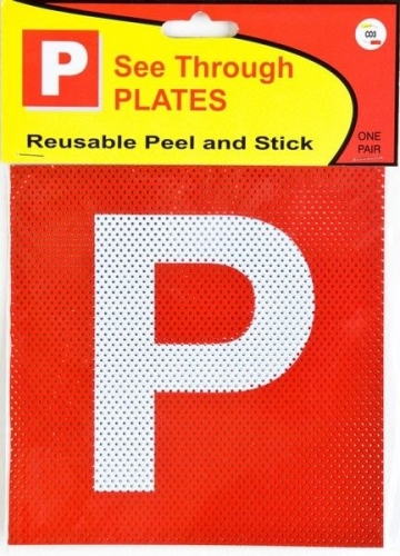P PLATE SEE THROUGH RED BACKGROUND VICTORIA ONLY