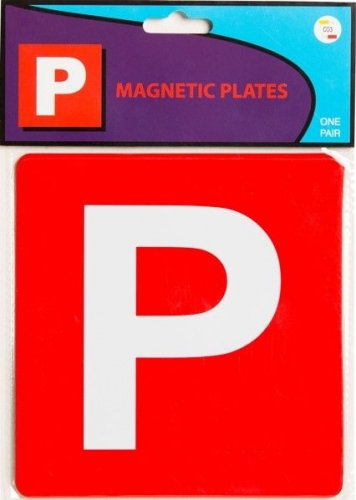MAGNETIC P PLATE WHITE ON RED VICTORIA ONLY