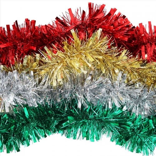 TINSEL TRADITIONAL THICK N THIN 2 METRE SILVER