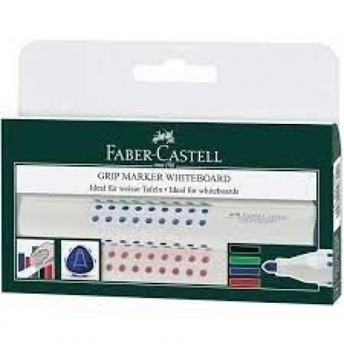 Markers Faber Whiteboard Triangular Grip 4 Pack