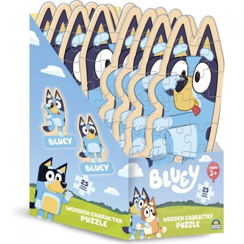 WOODEN PUZZLE - BLUEY CHARACTER (2 ASSTD) 25pce