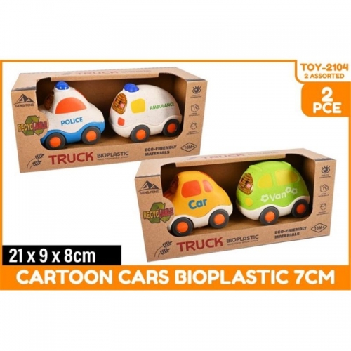BIOPLASTIC CARS 7cm 2 PCS