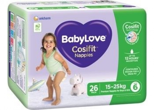 BABYLOVE JUNIOR NAPPY 15kgs+ PACK of 78 SIZE 6