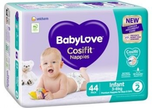 BABYLOVE INFANT NAPPY 3-8kgs PACK OF 88 SIZE 2