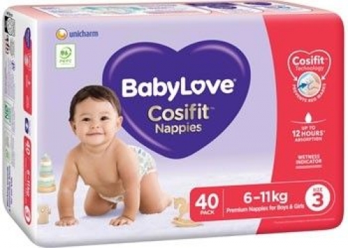 BABYLOVE CRAWLER NAPPY 6-11kgs PACK OF 120 SIZE 3